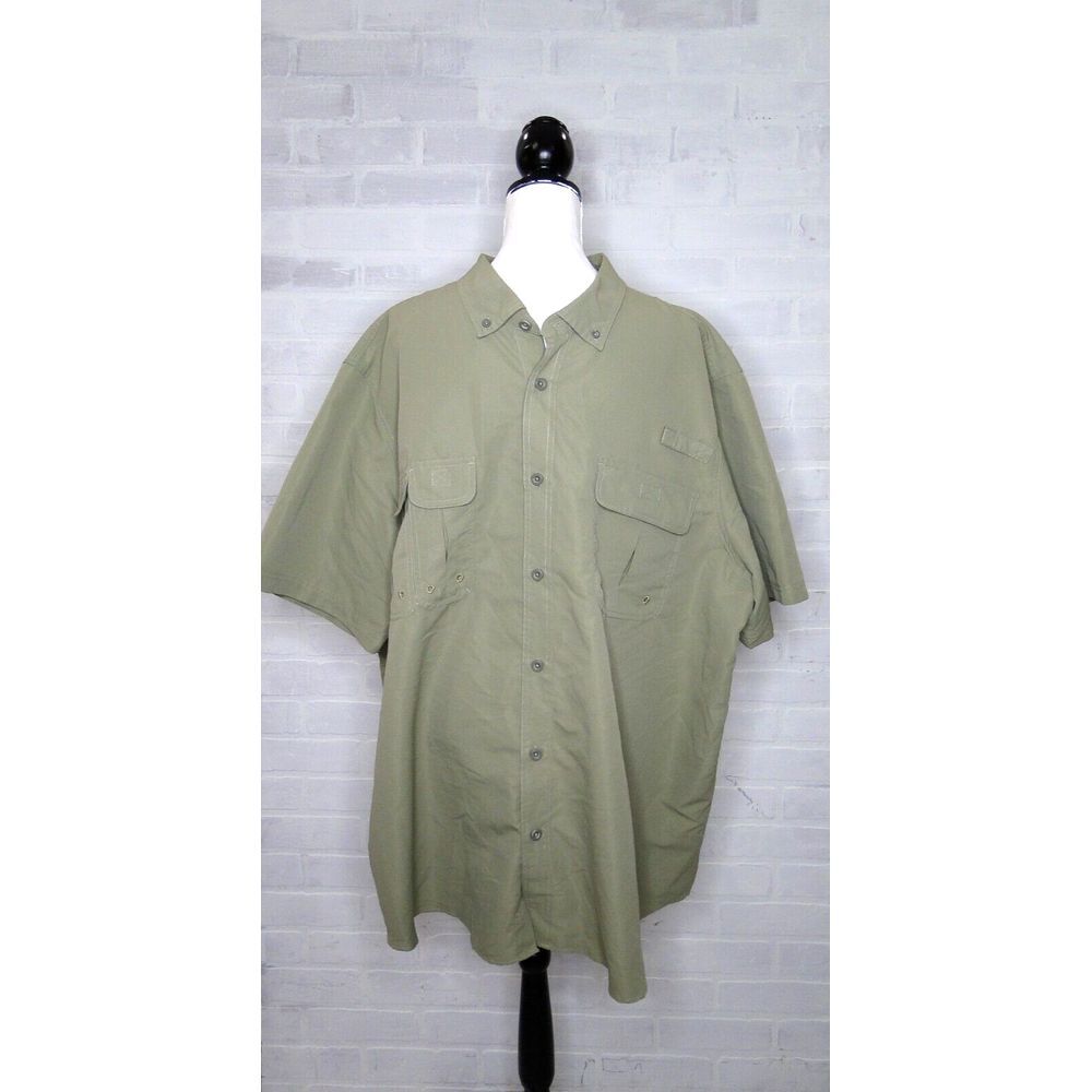 King Size Vented Back‎ Pocket Front Outdoor Fishing Button Shirt Men's 3XLB Big